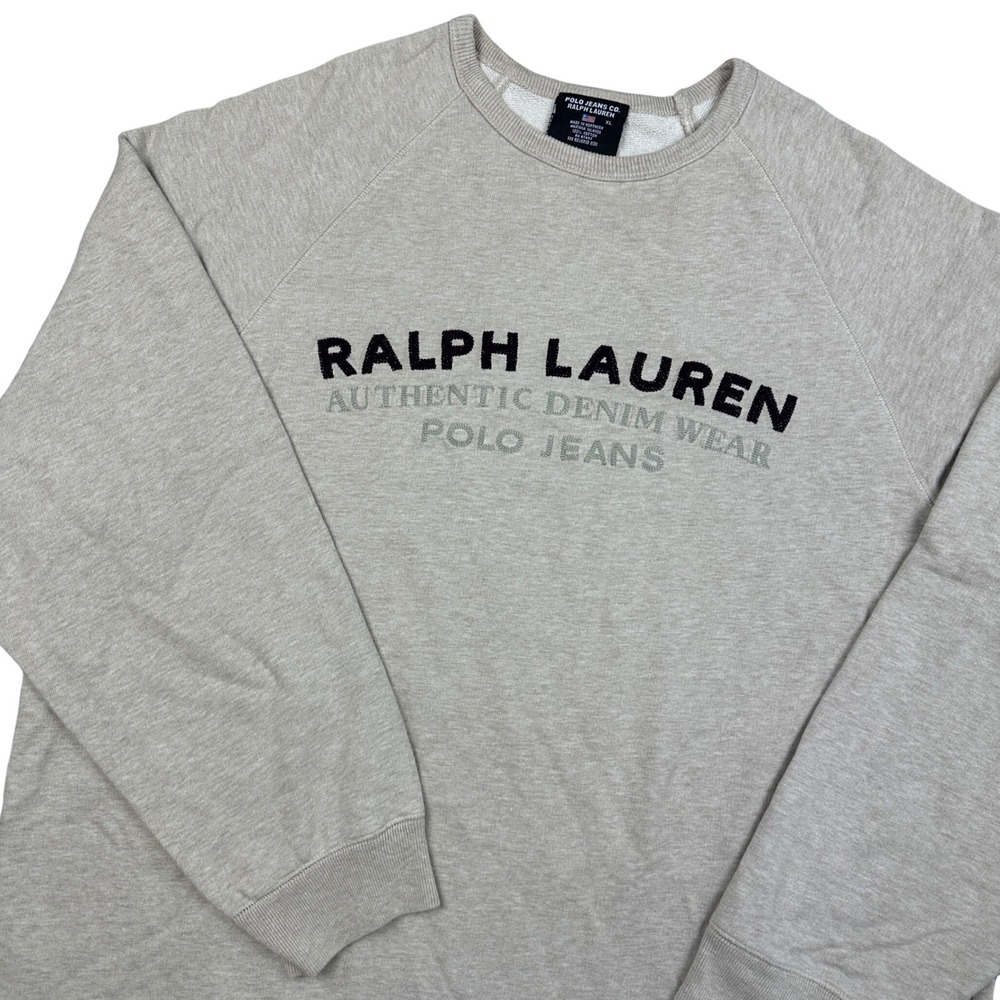 Vintage Ralph Lauren Polo Jeans Co Sweatshirt Grey XL Embroidered Y2K Pullover
